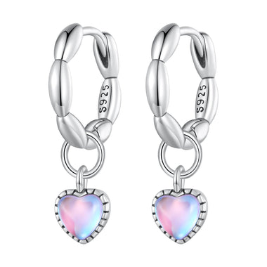 S925 Sterling Silver Earrings with Transparent Glass for Women