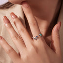 925 Sterling Silver Enamel White Gold Plated Ring for Women-7