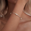 925 Sterling Silver Shell Pearl Stretchable Bracelet for Women-6
