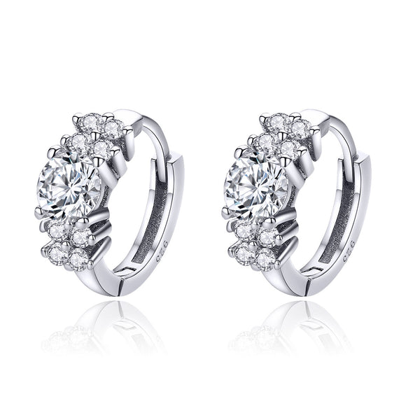 925 Sterling Silver Earrings with Pavé Setting and CZ Stone for Women