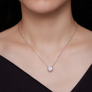 925 Sterling Silver Moissanite 1.0 Carat Necklace with Pavé Setting for Women-8
