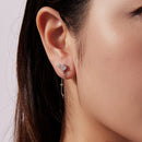 925 Sterling Silver White Gold Plated Pavé Setting CZ Earrings, 1.5cm for Women-7