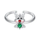 925 Sterling Silver Enamel Pavé CZ Ring-2