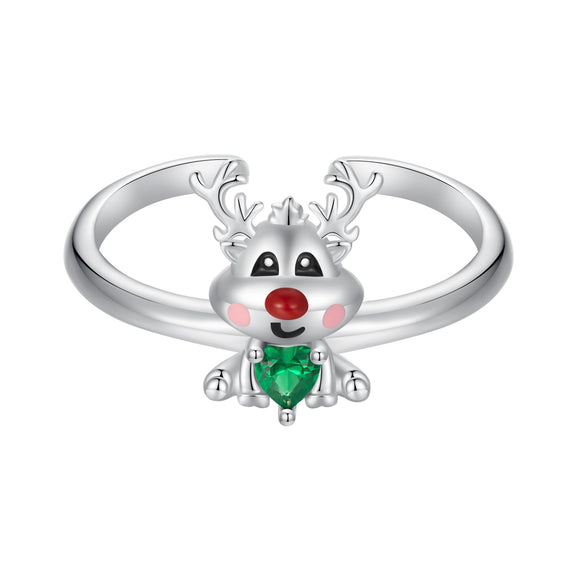 925 Sterling Silver Enamel Pavé CZ Ring