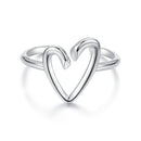 925 Sterling Silver Oxidized Silver Heart Ring for Women-1