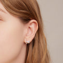 925 Sterling Silver Earrings with Pavé Setting CZ-4