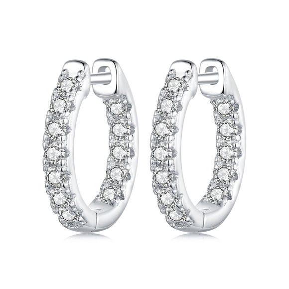 925 Sterling Silver 0.023 Carat Moissanite Earrings for Women