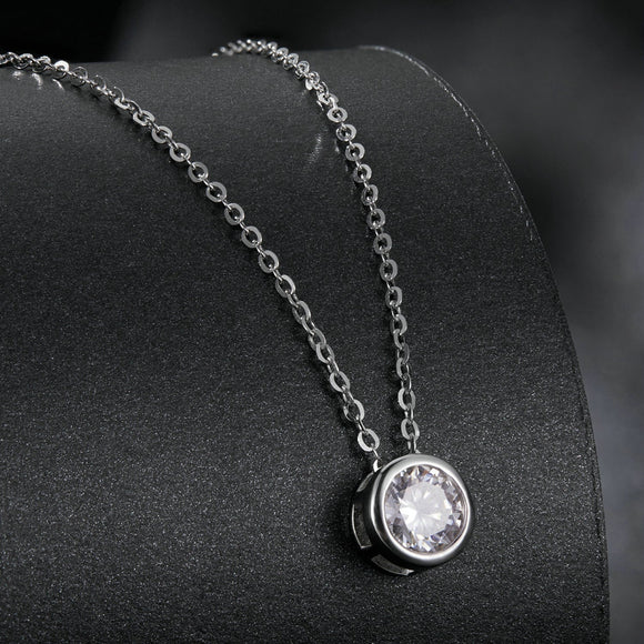 S925 Sterling Silver Moissanite Necklace 400mm with 1ct Moissanite for Women