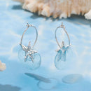 925 Sterling Silver Earrings with Nano Opal Stone and CZ in White Gold Plated, 2.8cm for Women-3