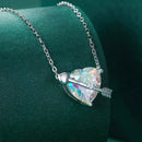 S925 Sterling Silver Adjustable Necklace with CZ Pendant for Women-3