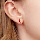 925 Sterling Silver Gold Plated Enamel Earrings for Women-6
