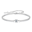 925 Sterling Silver Moissanite Bracelet 15+6cm with White Gold Plating for Women-1