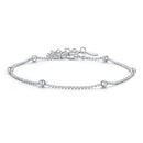 925 Sterling Silver & Plated White Gold Bracelet with Adjustable Length-1