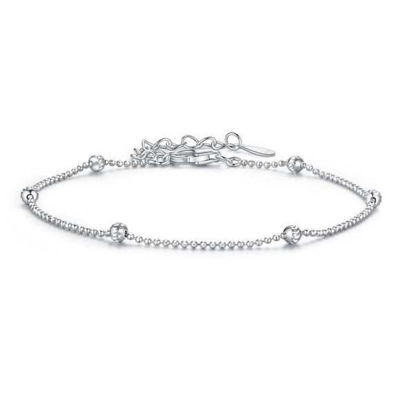 925 Sterling Silver & Plated White Gold Bracelet with Adjustable Length