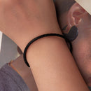 925 Sterling Silver Leather Rope Bracelet 17cm for Men-5