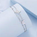 925 Sterling Silver Bracelets with Platinum Plating and CZ Stones - 150+60mm-3