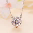 925 Sterling Silver Moissanite 1.0 Carat Necklace with Pavé Setting for Women-4