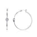 925 Sterling Silver Earrings with CZ, Size 3.8*0.6cm, Women's Jewelry-1