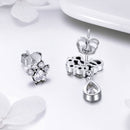 S925 Sterling Silver Earrings with Oxidized Finish and Pavé Setting CZ-4