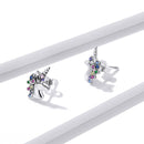 925 Sterling Silver Earrings with Pavé Setting CZ, Oxidized, 1.4x0.9cm for Women-5