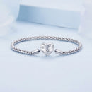 925 Sterling Silver Oxidized Silver Bracelets 17.0 Size with CZ for Women-3