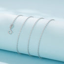 925 Sterling Silver + Plated White Gold Necklace 40cm for Women-1
