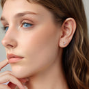 925 Sterling Silver Earrings with Pavé Setting and CZ-7