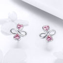 925 Sterling Silver Platinum Plated Pavé Setting CZ Earrings-3