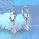 925 Sterling Silver Earrings with Transparent Glass and White Gold Plating for Women-4