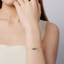 925 Sterling Silver Bracelets with Pavé Setting CZ, Length 15+6cm, White Gold Plated for Women-7