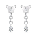 925 Sterling Silver & Brass Earrings with White Gold Plating, 2.0x0.8cm for Women-1