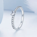 925 Sterling Silver Oxidized Ring with Pavé Setting CZ, Size 6 for Women-1