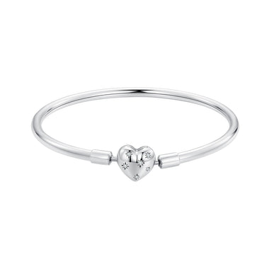 925 Sterling Silver White Gold Plated 17.0cm CZ Bracelet for Women