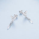 925 Sterling Silver & Brass Earrings with White Gold Plating, 2.0x0.8cm for Women-4