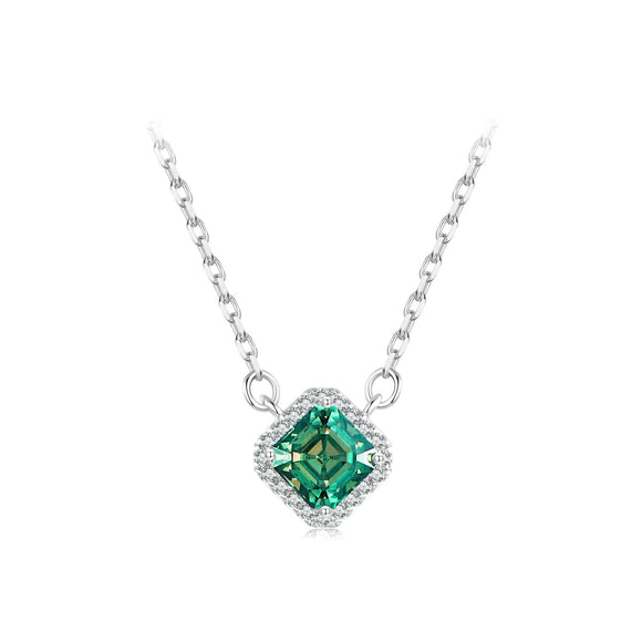 925 Sterling Silver 0.6 Carat Moissanite Pendant Necklace for Women
