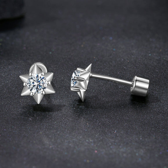 925 Sterling Silver Moissanite 0.10 Carat Earrings for Women