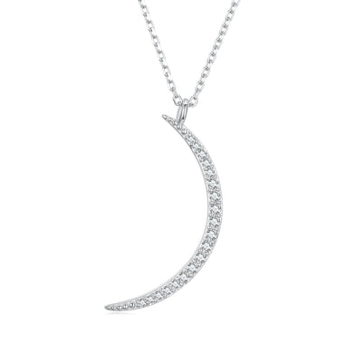 925 Sterling Silver Adjustable CZ Pendant Necklace for Women - 0