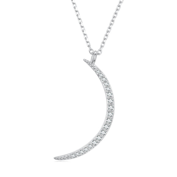 925 Sterling Silver Adjustable CZ Pendant Necklace for Women