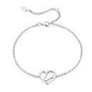 925 Sterling Silver Plated White Gold Bracelet 21cm for Women-1