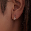 925 Sterling Silver White Gold Plated Pavé Setting CZ Earrings for Women-5