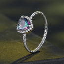 925 Sterling Silver Heart 8mm CZ Ring Size 6 for Women-5