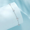 925 Sterling Silver Bracelet with Pavé Setting CZ and White Gold Plating-3