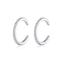 925 Sterling Silver Earrings with Pavé Set CZ-1