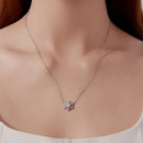 925 Sterling Silver White Gold Plated CZ Necklace 45cm for Women-5
