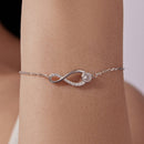 925 Sterling Silver Moissanite Pavé Bracelet for Women - 21cm, White Gold Plated, CZ-5