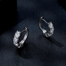 S925 Sterling Silver Moissanite Earrings, 1.3cm, Platinum Plated, for Women-3
