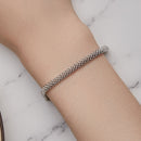 925 Sterling Silver Plated Platinum 17.0 Size Bracelet for Women-6