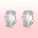 925 Sterling Silver Enamel Oxidized Silver Earrings-6