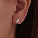 925 Sterling Silver Oxidized Silver Earrings Size 1.3*0.7cm-5