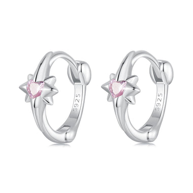 925 Sterling Silver White Gold Plated Earrings with CZ for Women